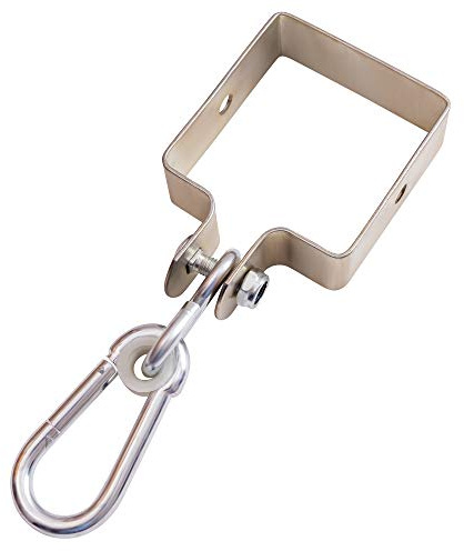 ROG garden-line 4 x Schaukelschelle verzinkt mit Karabinerhaken für eckige Balken 9x9 cm Schaukelhalter wetterfest mit Kunststofflager und Sicherheitsmutter