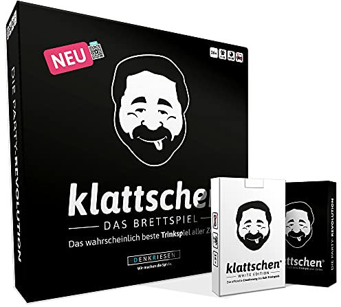 DENKRIESEN - klattschen® MEGA-Pack -klattschen Brettspiel, klattschen & klattschen White Edition - Die wahrscheinlich besten Trinkspiele Aller Zeiten