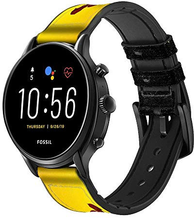 Bicycle Bike Sunset Cinturino in pelle e silicone Smartwatch per Fossil Mens Gen 5E 5 4 Sport, Hybrid Smartwatch HR Neutra, Collider, Womens Gen 5 taglia (22mm)