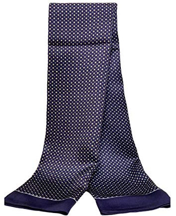 UK_Stone 100% Seide Paisley Blumen Halstuch Herren Schal (Klein Kariert Dunkelblau)
