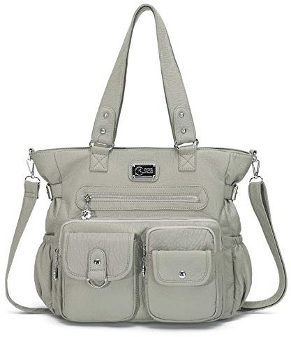 KL928 Handtasche Damen Tasche Umhängetasche Schultertasche Damentaschen gross für Damen Frauentasche PU Leder Damenhandtasche mit vielen Fächern (Gray)