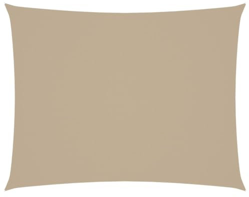 vidaXL Toldo Parasol Lona Protector Solar Sombra de Patio Jardín Terraza Balcón Parque Infantil Exterior de Vela Rectangular Tela Oxford Beige 6x7 m