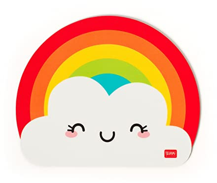 Legami - Tappetino per Mouse, Mousepad con Superficie Antipolvere e Antiriflesso in PVC, Base in Gomma Antiscivolo, Tema Rainbow, 22,3 x 23,3 cm