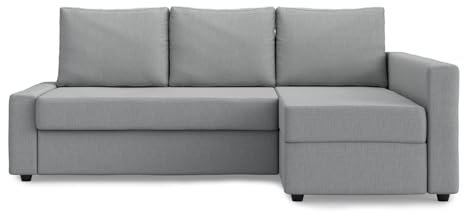 MASTERS OF COVERS Ersatzsofabezug für IKEA Friheten Ecksofa Links/Rechts Chaise, Individuelle Passform, Strapazierfähiger Stoff, 230 x 68/151 x 66 cm (Hellgrau, Polyester)
