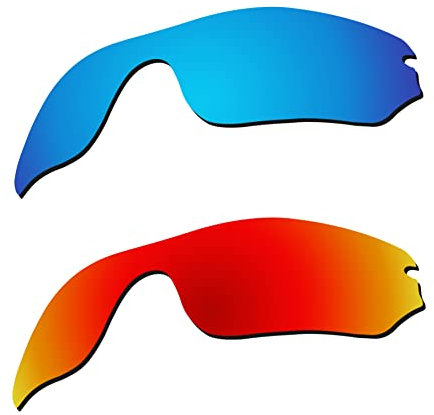 EZReplace Ersatzgläser für Oakley Radar Edge OO9184 Sonnenbrille (polarisierte Gläser) – passend für Oakley Radar Edge Rahmen (Ice Blue+Fire Red), Eisblau + Feuerrot, Einheitsgröße