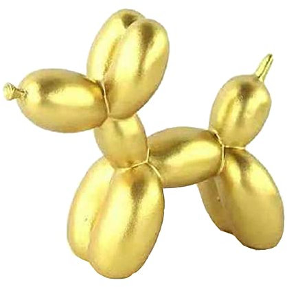 Harz-Ballon-Hundeskulptur, kreative niedliche Tier-Handwerksfigur, Ballon, Hundeform, Statue, Kunst-Skulptur, Wohnzimmer und Büro, Dekoration (Gold)