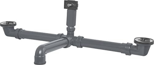 Cornat Rezyklat Ab- und Überlaufgarnitur - Für reversible Doppelspülen - 1 1/2 Zoll AG - Hergestellt aus recycelten Kunststoffen - Made in Germany Qualität / Spülenablauf / T354504R