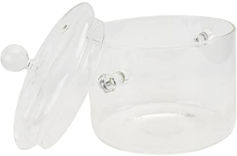 Cabilock 1pc Glass Saucepan Glass Terrarium with Lid Glass Soup Pot Milk Creamer Jug Wax Melting Pot Japanese Soup Bowl Glass Chocolate Pot Glass Stew Cup Pasta Bowls Ramen Bowl Heatable