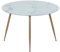 MOG CASA Mesa de Comedor Fija Redonda Corin | 120 x 120 x 75 cm | Ideal para Cocina o Salón | Ideal para 4 a 6 Personas | Tablero con Efecto Mármol Blanco | Patas Metálicas en Imitación Madera