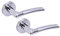 HANDLEZONE® Columba Premium Lever On Round Rose Door Handles, Internal Passage Latch Handles, 1 Set - Dual Finish Polished/Satin Chrome
