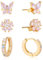 Kenivira 3 Pairs Gold Hoop Earrings for Women 18K Gold Plated Hoop Earrings and Stud Earrings with Cubic Zirconia Small Cartilage Sleepers Earrings Set for Women Girls
