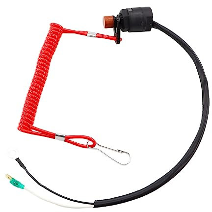 MCHNIC Boat Motor Kill Stop Switch Outboard Engine Kill Switch Key Lanyard Rope Clip for Most ATVS and Motorcycles, Lawn Mowers or Outboard Engines without Battery and Petrol Start