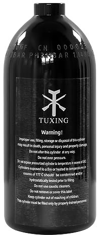 TUXING Aluminium Paintball Lufttank, Hochdrucklufttank 0.75L 48Ci Kapazität, Tauchflasche Hochdruckluftflasche für Paintball oder PCP AirGuns (Leere Flasche) 5/8-18UNF