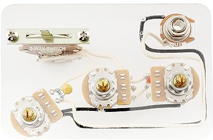 Musiclily Pro Guitarra Eléctrica Pre-cableado Kit de Electrónica para American Strat Style SSS con Selector 5 Posiciones y 3A Potenciometros, Nickel Jack