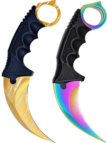 * Confezione da 2 attrezzi da campeggio di alta qualità per attività all'aria aperta, collezione di sopravvivenza Counter-Strike Global Offensive + Case By Cracker24 (oro + dissolvenza)