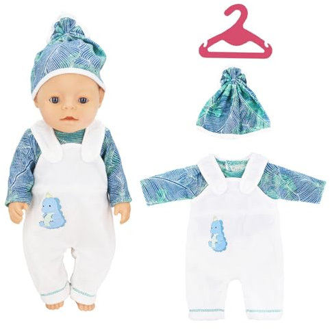 Kleidung Outfits für Baby Puppen Puppenkleidung 35-43 cm Puppenkleider Set Puppenzubehör mit Hut Langarm Hose Geschenke für Mädchen Jungen (Keine Puppe)