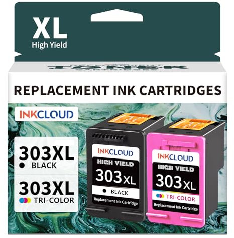 INKCLOUD 303XL Patronen Kompatibel für HP 303 Druckerpatronen 303 XL Multipack für HP Envy Photo 6220 6230 6232 6234 7130 7134 7220 7800 7830 7900, Tango X (1 Schwarz, 1 Farbe)