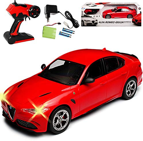 alles-meine.de GmbH Alfa Romeo Giulia Rot Ab 2016 2,4 GHz RC Funkauto mit Beleuchtung und Akkupack 1/14 Siva Modell Auto