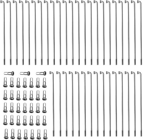 38 radios de Bicicleta de montaña con cabecillas, radios de Bicicleta, Aptos para Bicicletas, Bicicletas de montaña, Bicicletas Infantiles, etc. (Plateado, 280 mm)