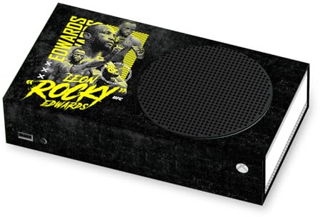 Head Case Designs Offizielle UFC Typografie Leon Edwards Vinyl Haut Gaming Aufkleber Abziehbild Abdeckung kompatibel mit Xbox Series S Console