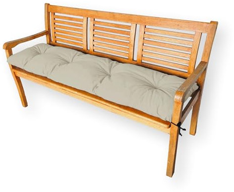 4L Textil Sitzkissen wetterfest Palettenkissen Outdoor Kissen Sitzauflage Rückenkissen Bankauflage Polsterauflage Gartenpolster Sitzkissen Bank Palettenauflage (120x60 cm, Beige Uv-beständig)