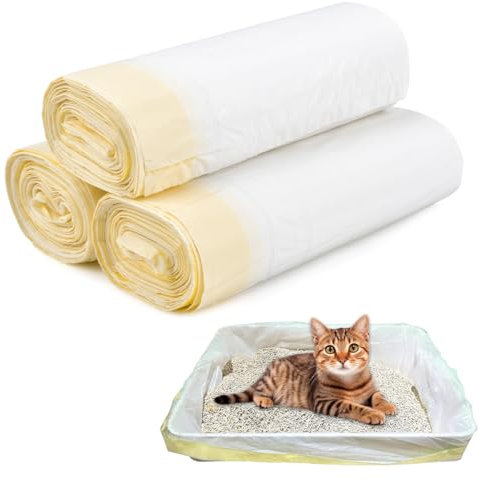 30Pcs Cat Litter Tray Liners,94 x 45cm Scratch Resistant Kitty Litter Tray Bags with Drawstring,Leak Proof Cat Litter Bags Heavy Duty Liner Bags for Pet Cat Litter Box Pan