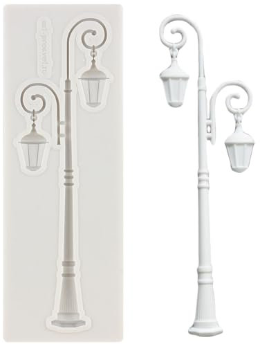 MINFEIDMS Moule En Silicone Pour Lampadaire Vintage Moules À Fondant Pour Décoration De Gâteau Au Sucre Décoration De Cupcakes Pâte À Gomme Au Chocolat Bonbons Argile Polymère