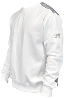 Sweat Workwear à Col Rond - Vetement de Travail avec Bandes Renforcées - Sweatshirt Peintres - Pull de Travail Blanc
