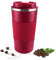 Goodatech Taza de Café Aislada con Tapa - Reutilizable y a Prueba de Derrames, Vasos de Acero Inoxidable al Vacío de Doble Pared, Ideal para Casa y Oficina (Rojo,13oz)
