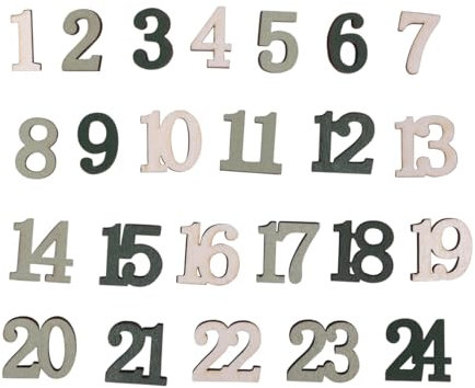 Rayher Adventskalender-Zahlen, 1,7 cm, mit Klebepunkt, Holzzahlen 1-24, FSC zertifiziert, Zahlen für Adventskalender, eukalyptus-grün, 46758502