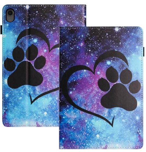 LSPCASA Coque pour iPad Air 11 Pouces M3/M2 (2025/2024) PU Cuir Housse de Protection avec Fonction Support et Porte-Pencil Tablette Étui pour iPad Air 11(M3/M2-L'Amour de la Patte de Chat