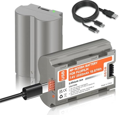 Mspalocell 2 Pack NP-W235 USB-C replacement battery 2550mAh for Fujifilm X-T5 X-T4 X-S20 GFX 100 II GFX 100S GFX 50S II X-H2S X-H2 VG-XT4 Fuji GFX100s Type-C Camera battery
