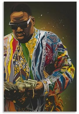 XFPOBH Poster auf Leinwand, Motiv: Notorious Big Rapper, Wandkunst, Bild, Heimdekoration, Druck für Schlafzimmer, Wohnzimmer, 30 x 45 cm, ungerahmter Stil