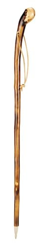 Wanderstock Hirtenstock mit Naturwurzel und Lederschlaufe 130 cm