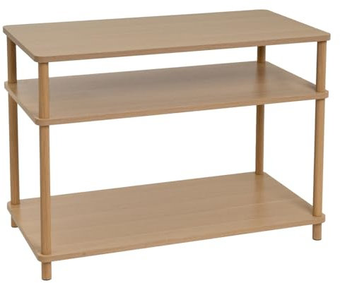 LOLAhome Mueble TV con 2 estantes de Metal y MDF Color Natural de 80x56 cm