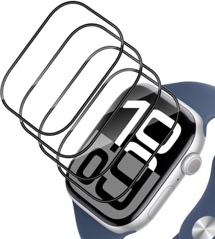 Mayfun [4 Piezas Protector de Pantalla Compatible con Apple Watch Series 10 46mm Protectora Película, Película HD Suave TPU láminas Protectora, Anti-Arañazos, Fácil instalación y Sin Burbujas