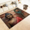 Srigzcaly Teppich rutschfeste für Wohnzimmer Esszimmer, Meditation Holzmaserung Federn Dekor Teppich für Eingangsmatte Kinderzimmer - Braun Kurzflor Flanell Teppiche Pflegeleicht Waschbare 60x90cm