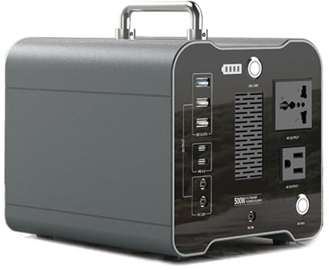 Tragbares 500-W-Kraftwerk Mit 110-V-/220-V-Wechselstrom-Steckdose, Solarbetriebener Wechselrichter-Generator For Den Heimgebrauch, Backup-Ausfall, Notfall, Outdoor-Camping, Wohnmobil/Van(110v)