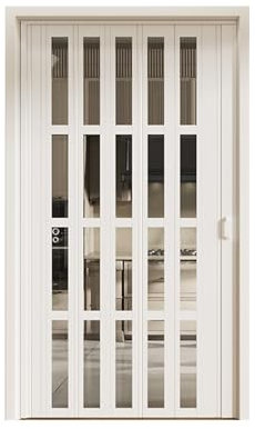 falttüren innentüren faltschiebetür PVC-Akkordeontür Mit Milchglas, 24 X 80, 36 X 80, 48 X 80, 60 X 80, 72 X 80, Ziehharmonika-Türen, Interne/hochbelastbare Faltbare Tür, Balkon, Studio, Restaurants(W