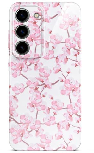 ONEFLOW Flower Cover für Samsung Galaxy S23 Hülle in Floral Optik, Blumen Designer Case Handy Schutzhülle mit Kameraschutz, Hardcase dünne Handyhülle Blumenmuster, Kirschblüten