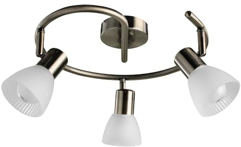 ARTE LAMP Deckenstrahler LED 3-flammig Moderne Deckenleuchte & Deckenspots für Wohnzimmer, Bronze, Weiß, E14, schwenkbar, 42 x 42 x 18 cm