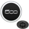 HAMKU 1 Pezzi Coprimozzo Per Fia-500 Copri Ruota Hup Trim, Accessori Di Aggiornamento Per Il Lifting Del Copriruota Centrale Esterno Dell'Auto 68078419Ac Sostituzione Per Fiat 500(Nero Argento)