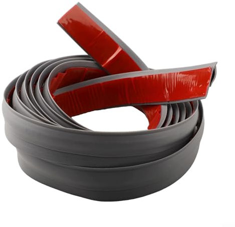 Teppichkantenstreifen, 3 Meter lang, nahtloser Übergang für Türen und Flure, wasserabweisendes TPE-Design (dunkelgrau)