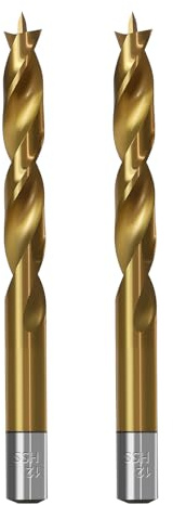 Brad Point Wood Drill Bits for Woodworking, 12mm (15/32) Dia Brad Point Drill, High Speed Steel Metric Brad Point Drill Bits with Double Flutes Design for Soft & Hard Woods MDF Acrylic