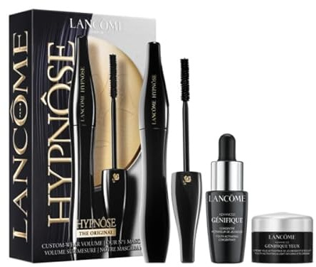 Lancôme Hypnôse Mascara Set: Hypnôse Mascara 001, Génifique Ultimate Serum 10ml, Génifique New Eye Cream 5ml, Luxus Augen- & Hautpflege-Set für eine strahlende Schönheit