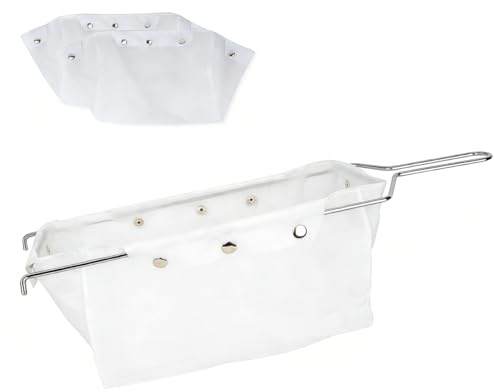 CARGEN 2PK 300 Mesh Fryer Oil Filter Bags 70lb for Commercial Restaurant | Premium 300 mesh nylon, washable & reusable, perfect for oil polishing, heavy-duty commercial frying and restaurant use
