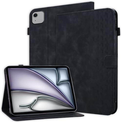 Rosbtib Custodia per iPad Air 11 Pollici M4/M3/M2 (2026/2025/2024), iPad Air 5a/4a Generazione 10.9, Cover in pelle PU con Supporto regolabile multiangolare e Chiusura magnetica a scatto, Nero