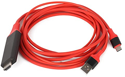 CLZothique Cavo adattatore da Type-C a HDMI, cavo di ricarica USB 3.1 da telefono a TV, uscita video Ultra HD 4K@30Hz con Power Delivery, cavo HDMI reversibile da Type-C a HDMI lungo 6 piedi