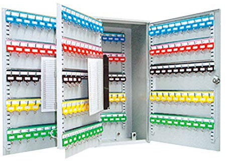 ARREGUI PL300 Schlüsselschrank | Schlüsselkasten aus Stahl mit 300 verstellbaren und nummerierten Haken | Schlüsselbox inkl. 300 Beschriftbare Schlüsselanhänger & Schlüsselliste | 55x38x20,5 cm | Grau