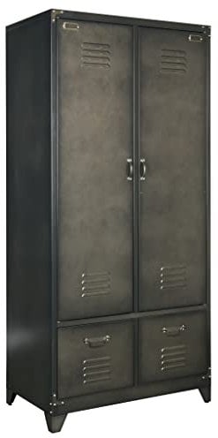 Metallschrank Spindschrank Wäscheschrank Kleiderschrank Metall Vintage schwarz